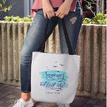 Tote Bag Summer Adventure Travel Souvenir Beach<br><div class="desc">Sac de plage souvenir dans notre "aventure estivale" avec design de mouettes volantes. Une grande plage de souvenirs fourre-tout pour vous de toujours vous souvenir de vos aventures d'été en voyage. Peut être customisé avec le nom de l'endroit que vous avez visité lors de votre voyage.</div>