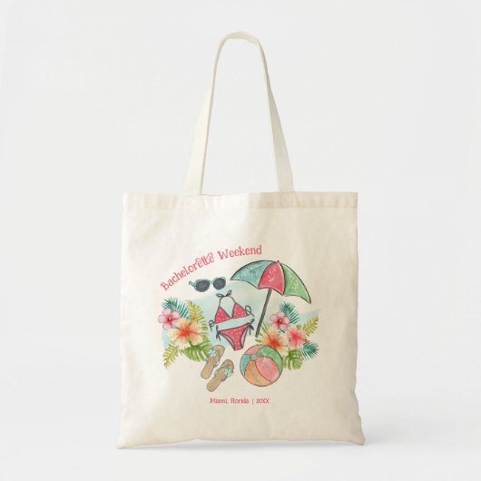 Tote Bag Summer Beach Scène Bachelorette Week-end (Devant)