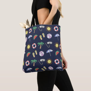 Tote Bag Summer Beach Vacances Motif bleu