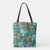Tote Bag Summer Beach Vibes Family Trip Retro Teal Custom (Dos)