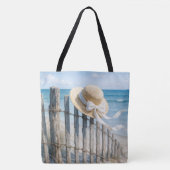 Tote Bag Summer Hat On a Fence Post (Devant)