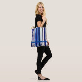 Tote Bag Summer Navy Blue Boat Collection de rayures tendan (Sur le modèle)