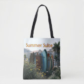 Tote Bag Summer Suite Surfboards & Palm Trees (Devant)