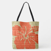 Tote Bag Summer Words Cocktails et Hibiscus Beach Bag (Dos)