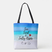 Tote Bag Sun Sand and and Salty Kisses Tropical Beach (Dos)