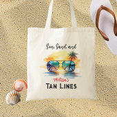 Tote Bag Sun, Sand and and Tan Lines" Plage personnalisée