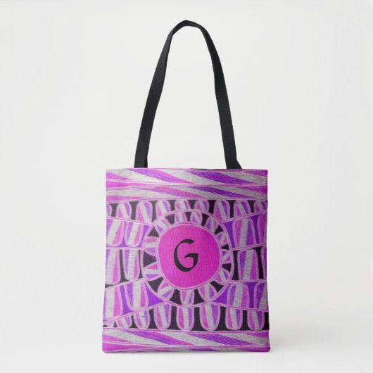 Tote Bag SUN SOLAIRE ÉNERGIE MONOGRAM rose Fuchsia Noir (Devant)