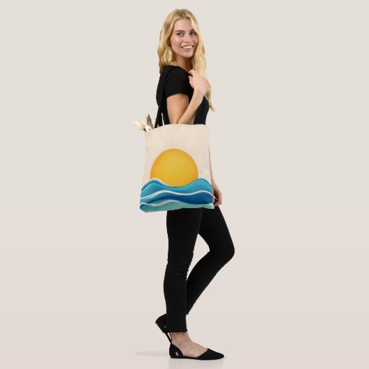 Tote Bag Sun & Surf Wave (Sur le modèle)