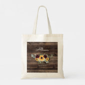 Tote Bag Sunflower and Roses Rustic Wood Wedding Bridesmaid (Dos)