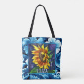 Tote Bag Sunflower at Night Flower Floral Personalized (Dos)
