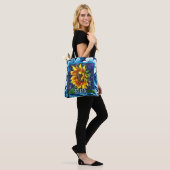 Tote Bag Sunflower at Night Flower Floral Personalized (Sur le modèle)