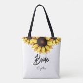 Tote Bag Sunflower Bride Mariage jaune blanc (Dos)
