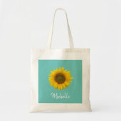 Tote Bag Sunflower Country Floral tendance Turquoise (Devant)