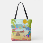 Tote Bag Sunny Beach Town Vacances Touriste (Dos)