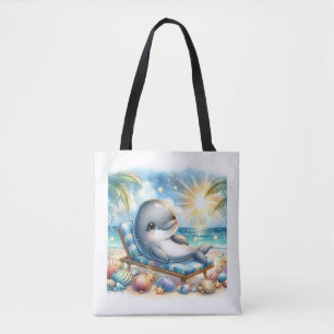 Tote Bag Sunny Dolphin Bliss