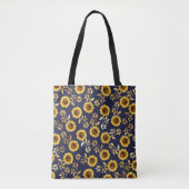 Tote Bag Sunny Yellow Gold Navy Feuille Motif (Devant)