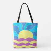 Tote Bag Sunrise et Waves Art Abstrait (Dos)