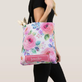Tote Bag Sunrise Floral Boho Custom Name Design             (De près)