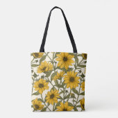 Tote Bag Sunroot, tournesol sauvage sur blanc (Dos)