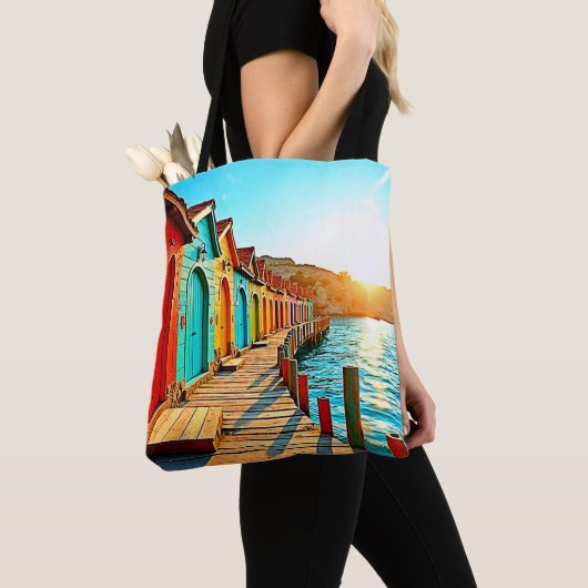 Tote Bag Sunset Bliss : Hues Balnéaires (De près)