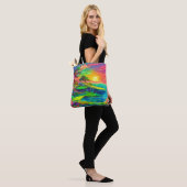 Tote Bag Sunset Cliff Paradise Art (Sur le modèle)