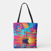 Tote Bag Sunset Sailboat Dream (Dos)