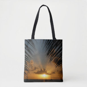 Tote Bag Sunset Through Palm Fronds