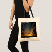 Tote Bag Sunset Through Palm Fronds (Devant (produit))