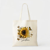 Tote Bag Sunshine Be the Sunshine Sunflower | (Devant)