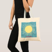Tote Bag Sunshine Jaune Dans Ciel Bleu Nom Personnalisé (Devant (produit))