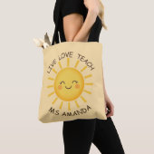 Tote Bag Sunshine Live Love Teach Personalized Teacher  (De près)