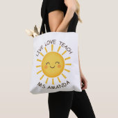 Tote Bag Sunshine Live Love Teach Personalized Teacher  (De près)