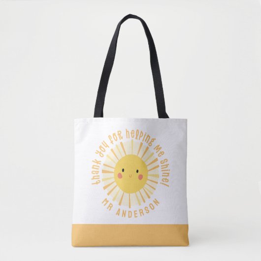 Tote Bag Sunshine merci professeur moderne élégant (Devant)