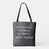 Tote Bag Supehero Genius Mentor Enseignant Idée cadeau (Dos)