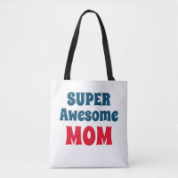 Super Awesome Maman Citer Typographie Rouge et Ble