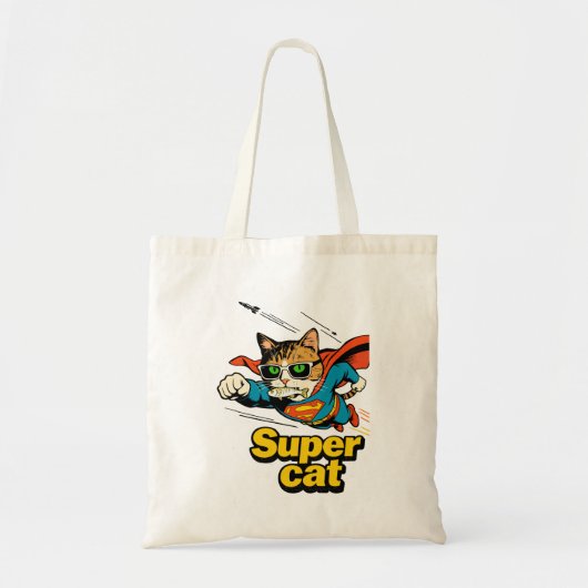 Tote Bag Super Chat Volant avec Poisson (Devant)