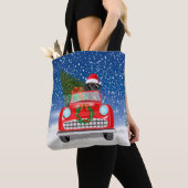 Tote Bag Super Dane Chien Conduite Voiture En Neige Noël (De près)