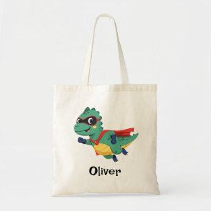 Tote Bag Super Dino Héros – T-Rex volant mignon avec cape