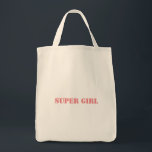 Tote Bag Super Girl Imprimé Nom Texte Épicerie-Fourre-tout<br><div class="desc">Super Girl Imprimé Nom Texte Épicerie-Fourre-tout Sac fourre-tout de magasin. Un fourre-tout d'épicerie est un sac pratique et écologique spécialement conçu pour le transport d'épiceries et d'autres articles ménagers. Le design d'une fourre-tout d'épicerie est typiquement simple et simple. Les totes d'épicerie ont des poignées robustes, souvent conçues pour être confortables...</div>