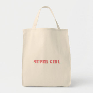 Tote Bag Super Girl Imprimé Nom Texte Épicerie-Fourre-tout