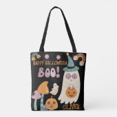 Tote Bag Super Halloween Boo Cute Trace ou Treat Custom (Dos)
