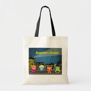 Tote Bag Super héros mignon d'horizon pour des enfants