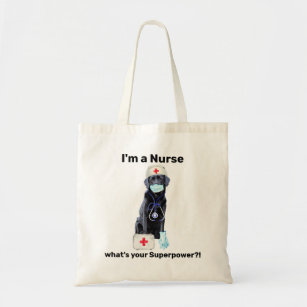 Tote Bag Super infirmière professionnelle Médicale chien