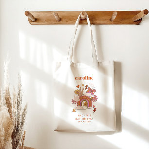 Tote Bag Super les années 70 Hippie Paix Orange Bat mitzvah