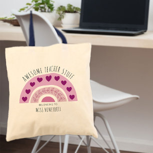 Tote Bag Super Matériel de Professeur Bohème Arc-en-Ciel Pe