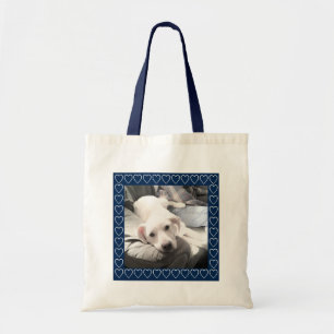 Tote Bag Super mignon Chien Chien Avec Coeurs Ajouter Initi
