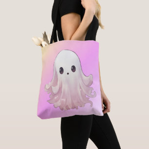 Tote Bag Super Mignon Fantôme Rose Halloween