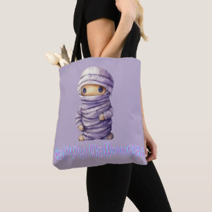 Tote Bag Super Mignon Momie Violette et Blanche Joyeux Hall