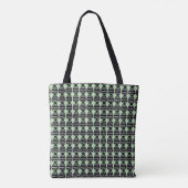 Tote Bag Super moderne vert et Motif noir (Dos)