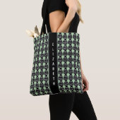Tote Bag Super moderne vert et Motif noir (De près)